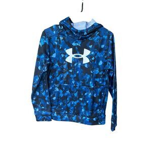 Under Armour Fleece Big Logo Printed blue Camo Size Youth large soccer baseball